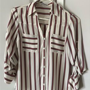 Express Portofino Shirt with Red and Blue Stripes
